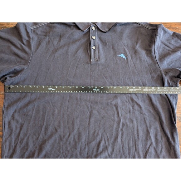 Set of 2 Tommy Bahama Men XXL Polo Shirts Cotton Blend Dark Blue Red Golf Marlin - Picture 5 of 15